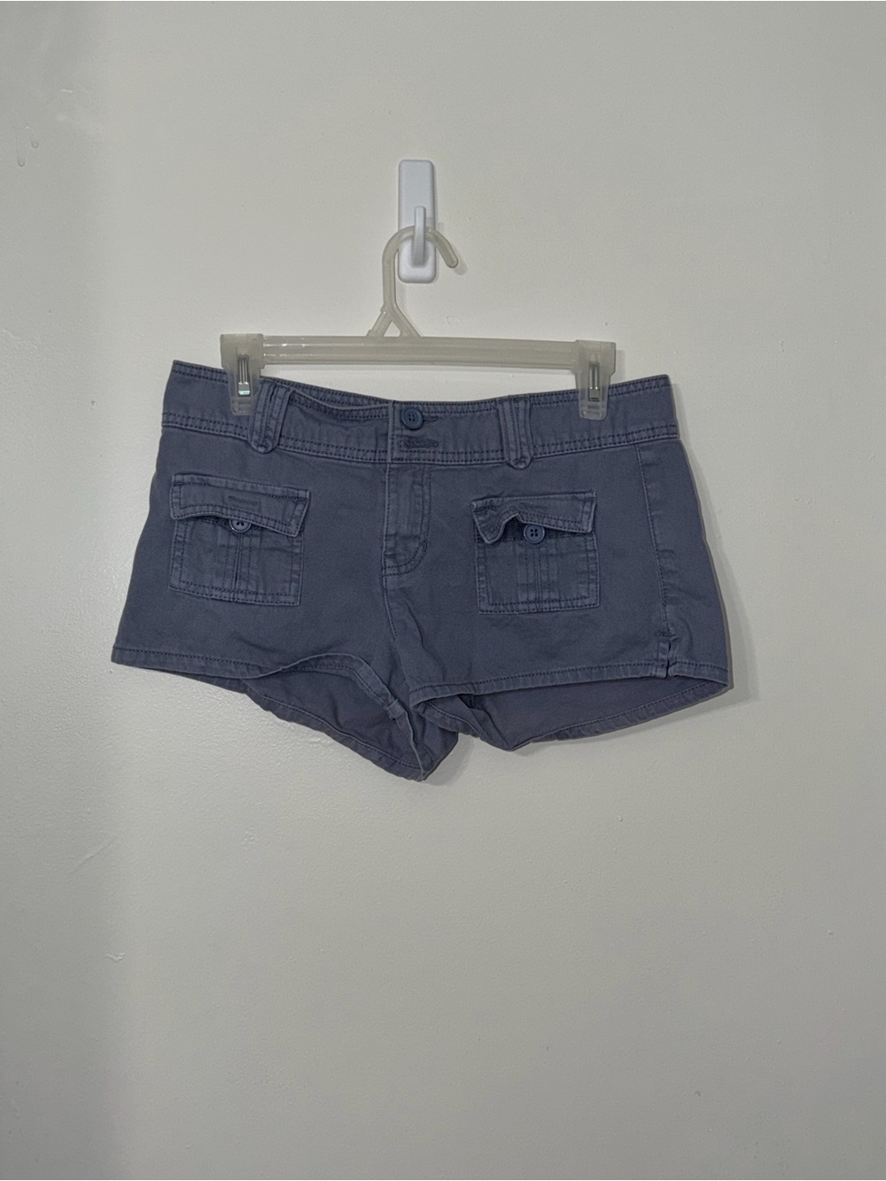 Y2K Women’s Aéropostale Low Rise Utility Cargo Shorts Slate Blue 2000s size 2